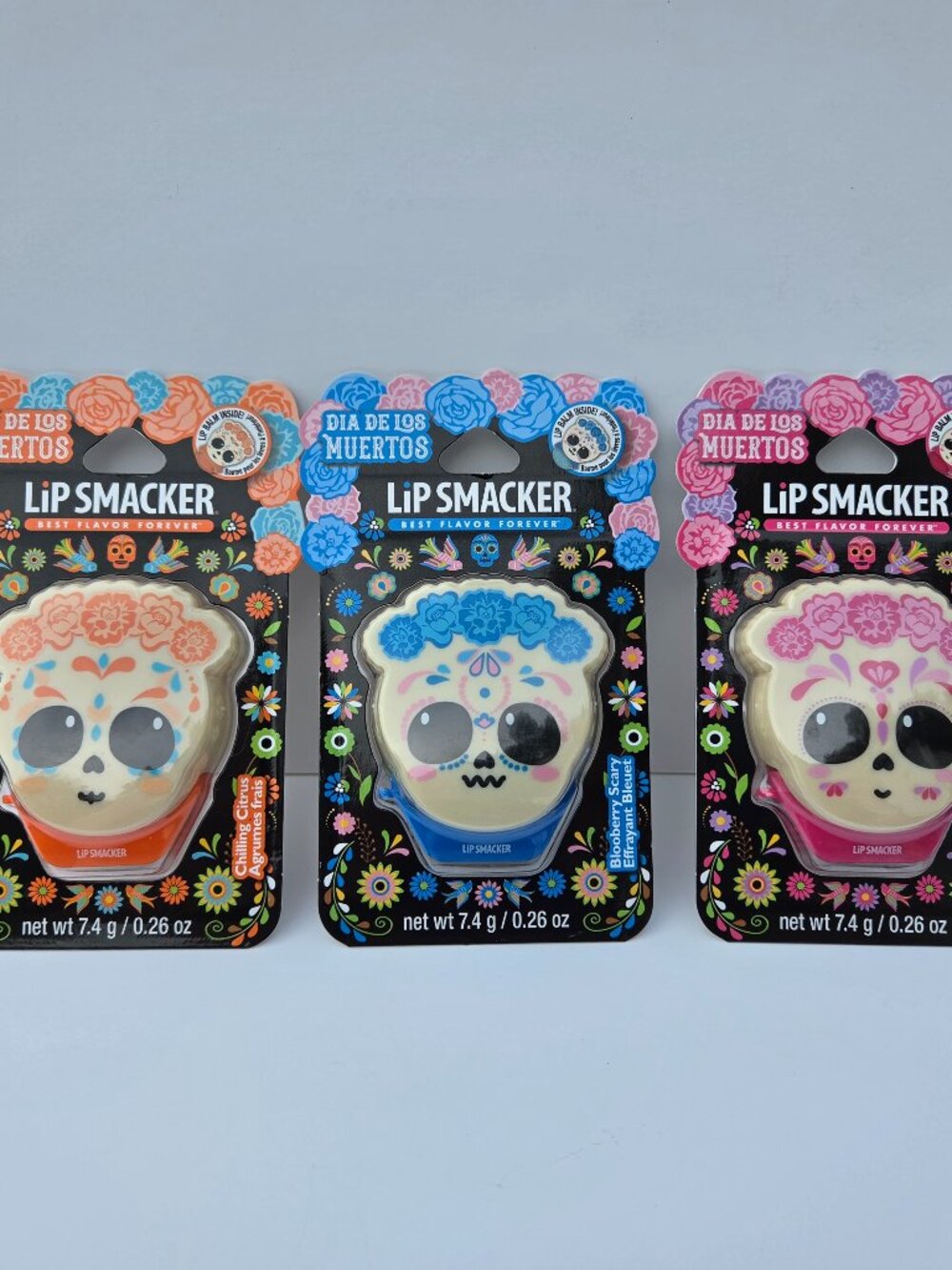 Lip Smacker Día de los Muertos Lip Balm Set – 3 Pack NWT